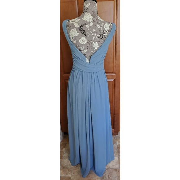 Slate Chiffon Sleeveless A-line Dress - Picture 4 of 5